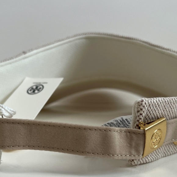 New Tory Burch Two-Tone Canvas Adjustable Performance Visor - Picture 5 of 7
